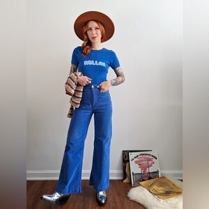 ROLLAS high waisted wide leg corduroy pants